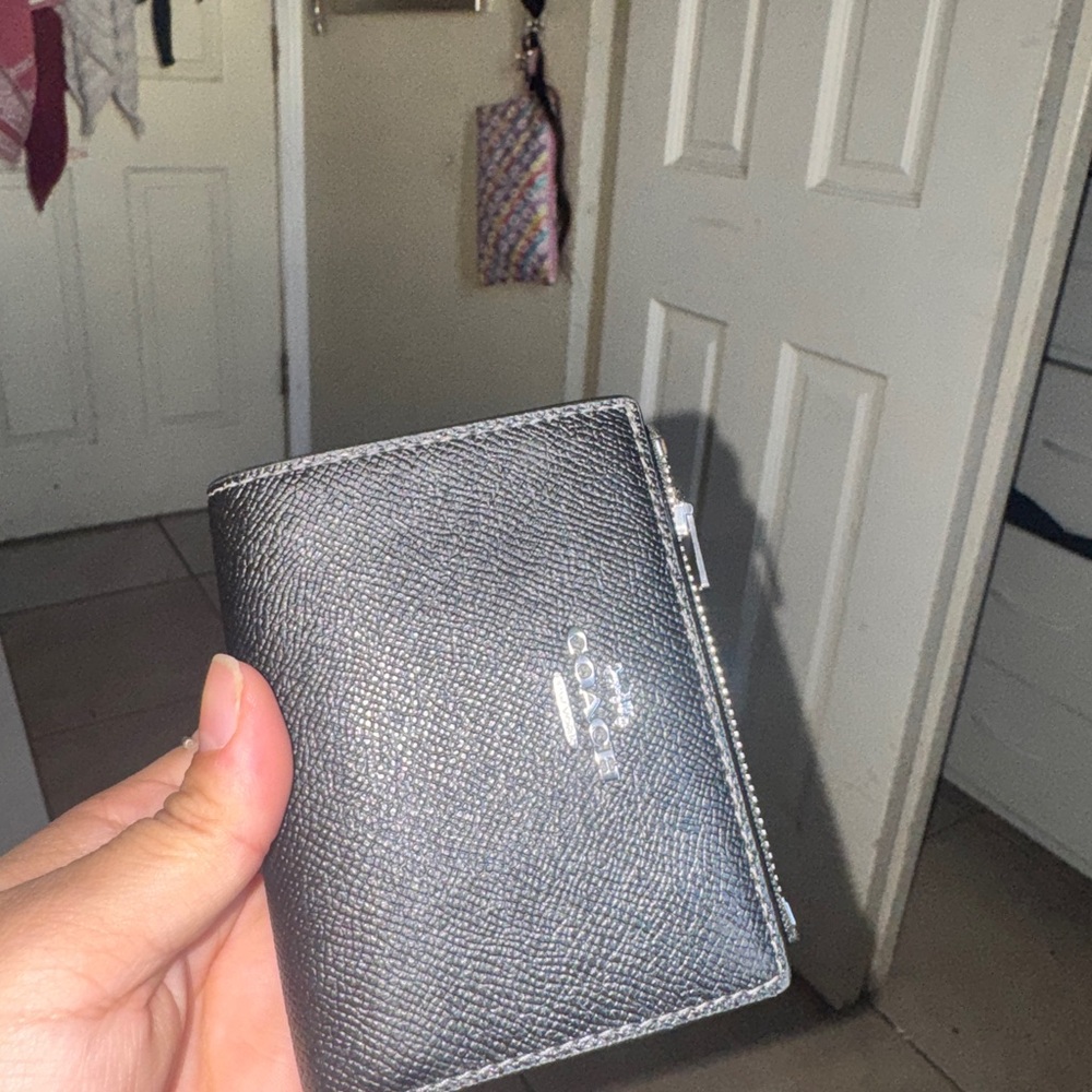 Coach Black Textured Leather Card Holder